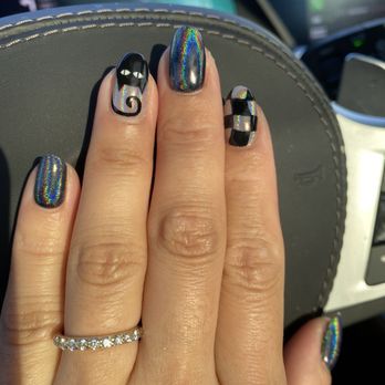 BeobeeNails - Structured nails with custom design and holo - Nail Technicians Near Me