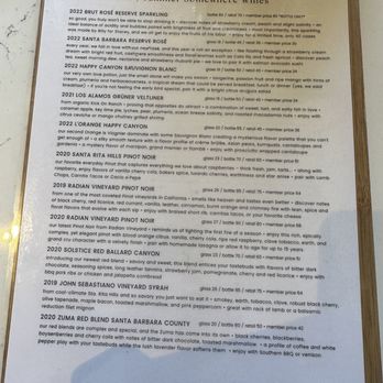 Summer Somewhere Wines - Menu (November 2023) - Wine Tasting Room Near Me - Malibu, California