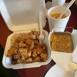 Oriental Kitchen - Honey chicken, egg drop soup, fried rice