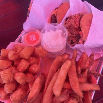Proudly Serving - PS&Founder&Chicken sandwich - Burgers Near Me - Redondo Beach, California