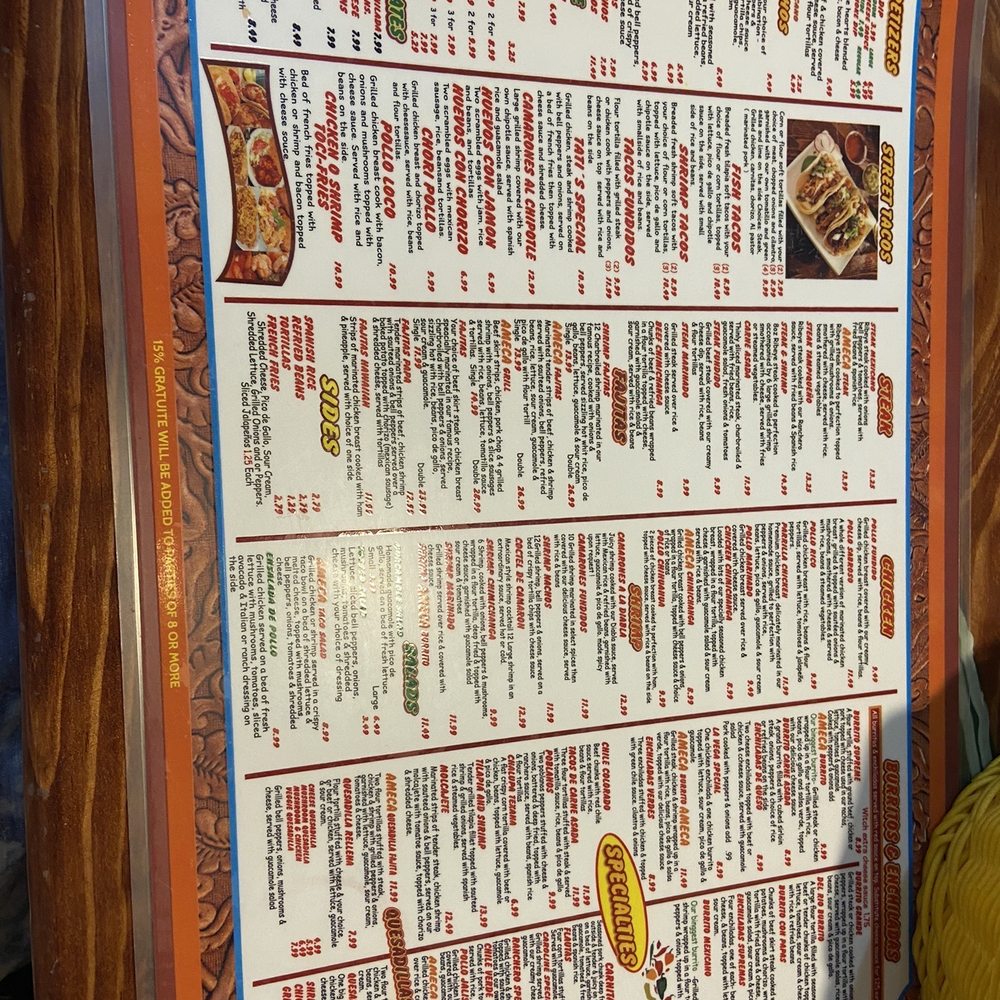 Ameca Mexican Restaurant - Menu - Mexican Near Me - Monticello, Arkansas