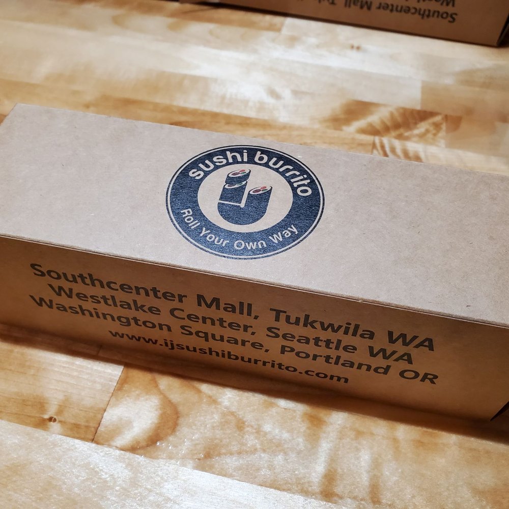 IJ Sushi Burrito - Sushi Burrito in cardboard box - Sushi Bars Near Me - Seattle, Washington IJ Sushi Burrito - Sushi Burrito in cardboard box - Sushi Bars Near Me - Seattle, Washington