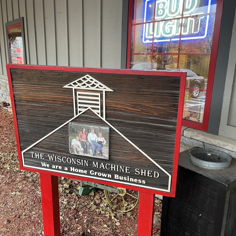 Machine Shed Restaurant - a sign for the machine shed - American Near Me - Appleton, Wisconsin Machine Shed Restaurant - a sign for the machine shed - American Near Me - Appleton, Wisconsin