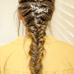Intricate romantic hairstyle by Braided Babes. Seattle, WA