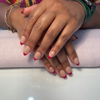 The Nail Suite - French mani with Red tips - Nail Salons Near Me - Berkeley, California