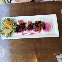 beet, goat cheese, arugula salad