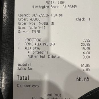 Buon Gusto - The Bill - Italian Near Me - Huntington Beach, California