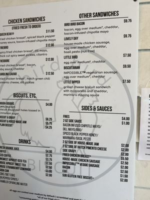 Menu photo 5 Bird Bird Biscuit Austin, TX