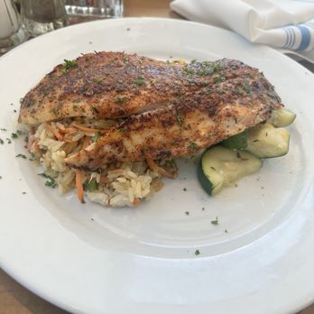 Chapter IV - Grilled Redfish served with crab fried rice and zucchini. Rice taste like it's out of a box. - Southern Near Me - New Orleans, Louisiana