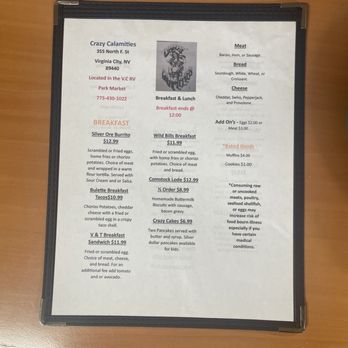 Crazy Calamities - Breakfast & Brunch Near Me - Virginia City, Nevada