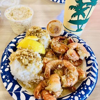 Giovanni’s Shrimp - Garlic Shrimp Scampi with Macaroni Salad and Hot Sauce! - Seafood Near Me - Honolulu, Hawaii Giovanni’s Shrimp - Garlic Shrimp Scampi with Macaroni Salad and Hot Sauce! - Seafood Near Me - Honolulu, Hawaii