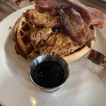 Bellingham Cider Company - Chicken and waffles with bacon - Cideries Near Me - Bellingham, Washington