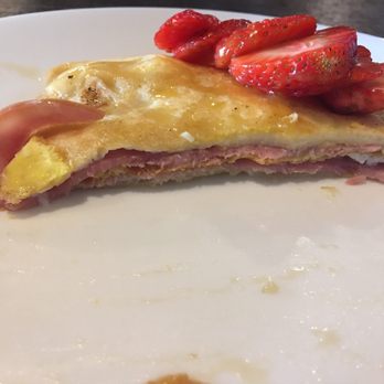 Cafe Crepes Square - Inside of the choice crepe (ham, cheese and egg) - Desserts Near Me - Suwanee, Georgia