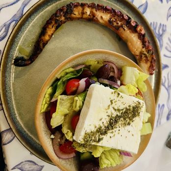 Smyrna Restaurant - Grilled octopus and Greek salad - Greek Near Me - Alexandria, Virginia