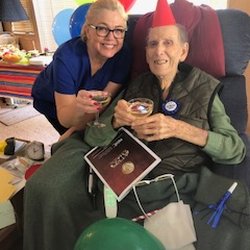Golden Care - Carl Bliss, surrounded by family including a nephew from New York, a sister, and friends from across the globe celebrates his 98'th B-Day!
