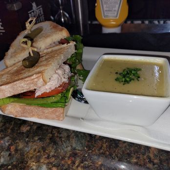 The Kerryman - Front loader turkey club sandwich with a tasty poblano pepper soup. - Irish Near Me - Chicago, Illinois The Kerryman - Front loader turkey club sandwich with a tasty poblano pepper soup. - Irish Near Me - Chicago, Illinois