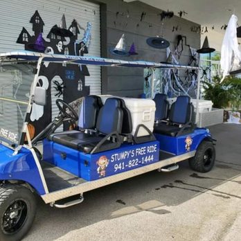 Stumpys Free Shuttle Service - Cute little mega golf cart. - Taxis Near Me Stumpys Free Shuttle Service - Cute little mega golf cart. - Taxis Near Me