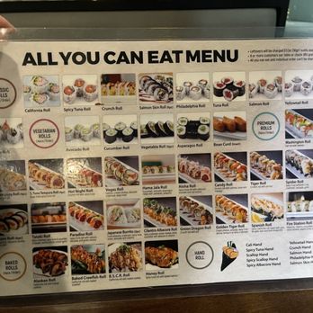 Yuka Sushi - AYCE Menu -back - Dec 2025 - Sushi Bars Near Me - Cypress, California