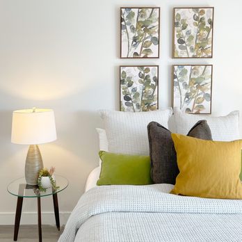 Staging by Sonia - Colors and layers for this bedroom - Home Staging Near Me