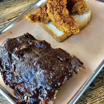 The Cookshack - Half ribs + 2 chicken tenders - Chicken Shop Near Me - Fort Worth, Texas
