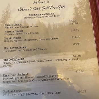 Johnson's Cabin Grill - Menu breakfast - American Near Me - Hartford, New York