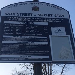 Coventry University car park - Parking info