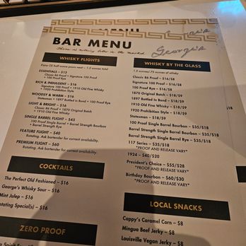 Old Forester Distilling - Bar menu - Distilleries Near Me - Louisville, Kentucky Old Forester Distilling - Bar menu - Distilleries Near Me - Louisville, Kentucky