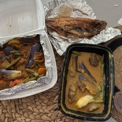 Pinakbet, beef kare kare, Daing na bangus.
