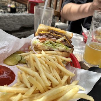 The Forks Resort - Double cheeseburger and fries - Resorts Near Me - Bass Lake, California