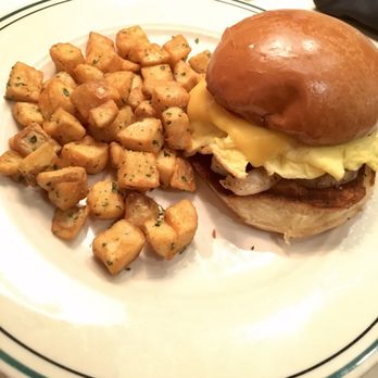 Grace's - East End Breakfast Sandwich w/ Shrimp and Breakfast Potatoes. - American Near Me - Houston, Texas Grace's - East End Breakfast Sandwich w/ Shrimp and Breakfast Potatoes. - American Near Me - Houston, Texas