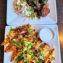 Jersey's Great Food & Spirits - HH Hog Wings (pork shank) w/kalbi sauce & coleslaw + HH loaded Crispy JoJo Skins w/garlic lime sour cream (7/6/25)