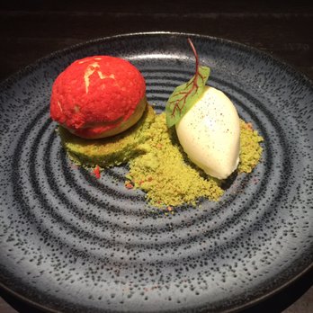 Uchi Denver - Pistachio crime puff with Yuzu sorbet - Japanese Near Me - Denver, Colorado Uchi Denver - Pistachio crime puff with Yuzu sorbet - Japanese Near Me - Denver, Colorado