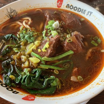 Noodle St - Spicy beef noodle soup w triangle noodle - Noodles Near Me - Fullerton, California
