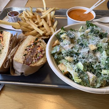 Gott's Roadside - Kale Caesar salad, fries, tomato soup and Ahi tuna burger - Burgers Near Me - San Francisco, California Gott's Roadside - Kale Caesar salad, fries, tomato soup and Ahi tuna burger - Burgers Near Me - San Francisco, California