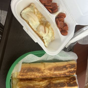 La Casa Del Pan Con Bistec - Eggs and chorizo, I asked for no potatoes. Cuban toast. - Cuban Near Me - Tampa, Florida La Casa Del Pan Con Bistec - Eggs and chorizo, I asked for no potatoes. Cuban toast. - Cuban Near Me - Tampa, Florida