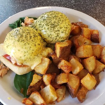 Studio One Cafe - Northern Lights Full.  Salmon Eggs Benedict - Breakfast & Brunch Near Me - Eugene, Oregon