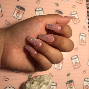 PT Nail Salon - Soft pink with paper glitter - Nail Salons Near Me - Van Nuys, California PT Nail Salon - Soft pink with paper glitter - Nail Salons Near Me - Van Nuys, California