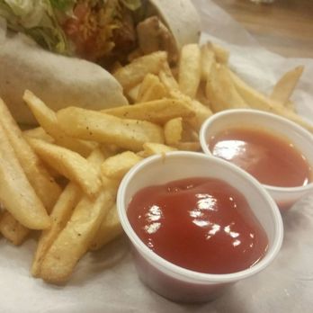 The Grumpy Monk - Chicken ranch wrap, hot sauce on the side - Pubs Near Me - Myrtle Beach, South Carolina