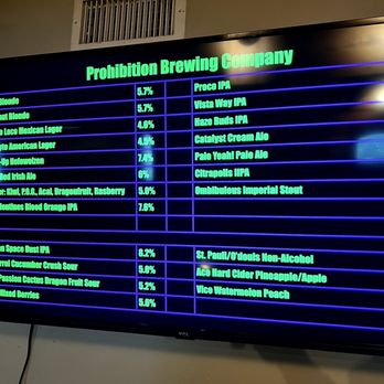 Prohibition Brewing - Beer Menu - American Near Me - Vista, California