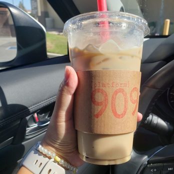 Platform 909 - The delish, main drink: platform butterscotch milk tea (no dairy) w/boba! So good!!! Should've just called it butterbeer milk tea - Coffee & Tea Near Me - Chino Hills, California Platform 909 - The delish, main drink: platform butterscotch milk tea (no dairy) w/boba! So good!!! Should've just called it butterbeer milk tea - Coffee & Tea Near Me - Chino Hills, California