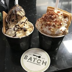 Batch Microcreamery - At Batch, you can enjoy up to 16 different flavors of our handcrafted, super premium ice cream! We also offer sundaes, hard shakes and more!