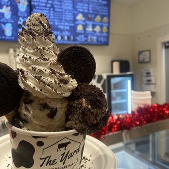 The Yard Milkshake Bar - Ultimate Oreo Sundae - Ice Cream & Frozen Yogurt Near Me - Raleigh, North Carolina The Yard Milkshake Bar - Ultimate Oreo Sundae - Ice Cream & Frozen Yogurt Near Me - Raleigh, North Carolina