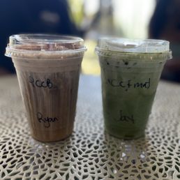 Pumpkin cream cold brew and Cardamom cream matcha Pumpkin cream cold brew and Cardamom cream matcha
