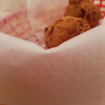 KingFish - Free hush puppies...too bad there isn't an option for a NO ONION puppy. - Seafood Near Me - Jeffersonville, Indiana