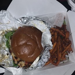 a burger and french fries a burger and french fries