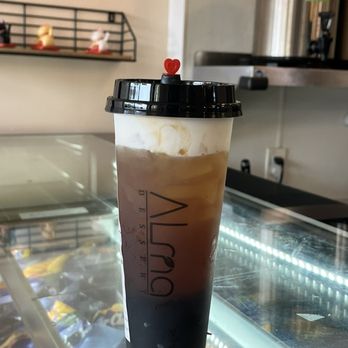 Alma Dessert - oolong tea with cloud foam and boba - Bubble Tea Near Me - Sunnyvale, California Alma Dessert - oolong tea with cloud foam and boba - Bubble Tea Near Me - Sunnyvale, California