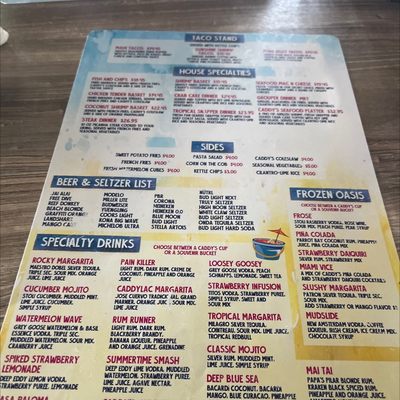 Menu photo 4 Caddy's John's Pass Madeira Beach, FL Menu photo 4 Caddy's John's Pass Madeira Beach, FL