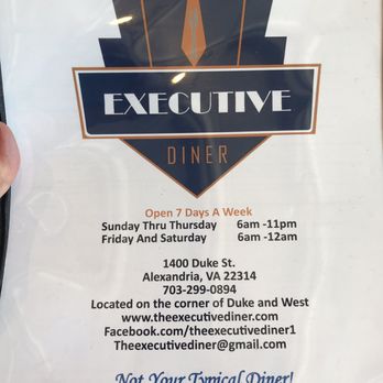 The Executive Diner - Menu cover - Diners Near Me - Alexandria, Virginia The Executive Diner - Menu cover - Diners Near Me - Alexandria, Virginia