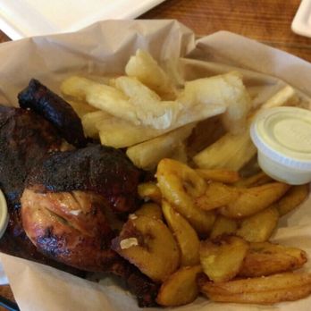 Red Fuego - Chicken was full of flavor and delicious! Ordered plantains and yuca...also yummy. The sauce is a must try as well. - Peruvian Near Me - Orem, Utah