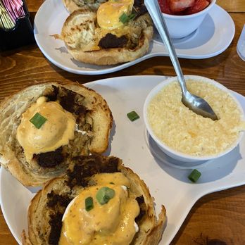 Two Chicks Cafe - Crab Cake Benedict. - Breakfast & Brunch Near Me - New Orleans, Louisiana Two Chicks Cafe - Crab Cake Benedict. - Breakfast & Brunch Near Me - New Orleans, Louisiana